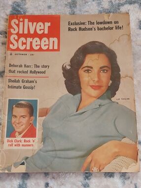 💜5/$25💜 Silver Screen Magazine  October, 1958 Elizabeth Taylor Rock Hudson